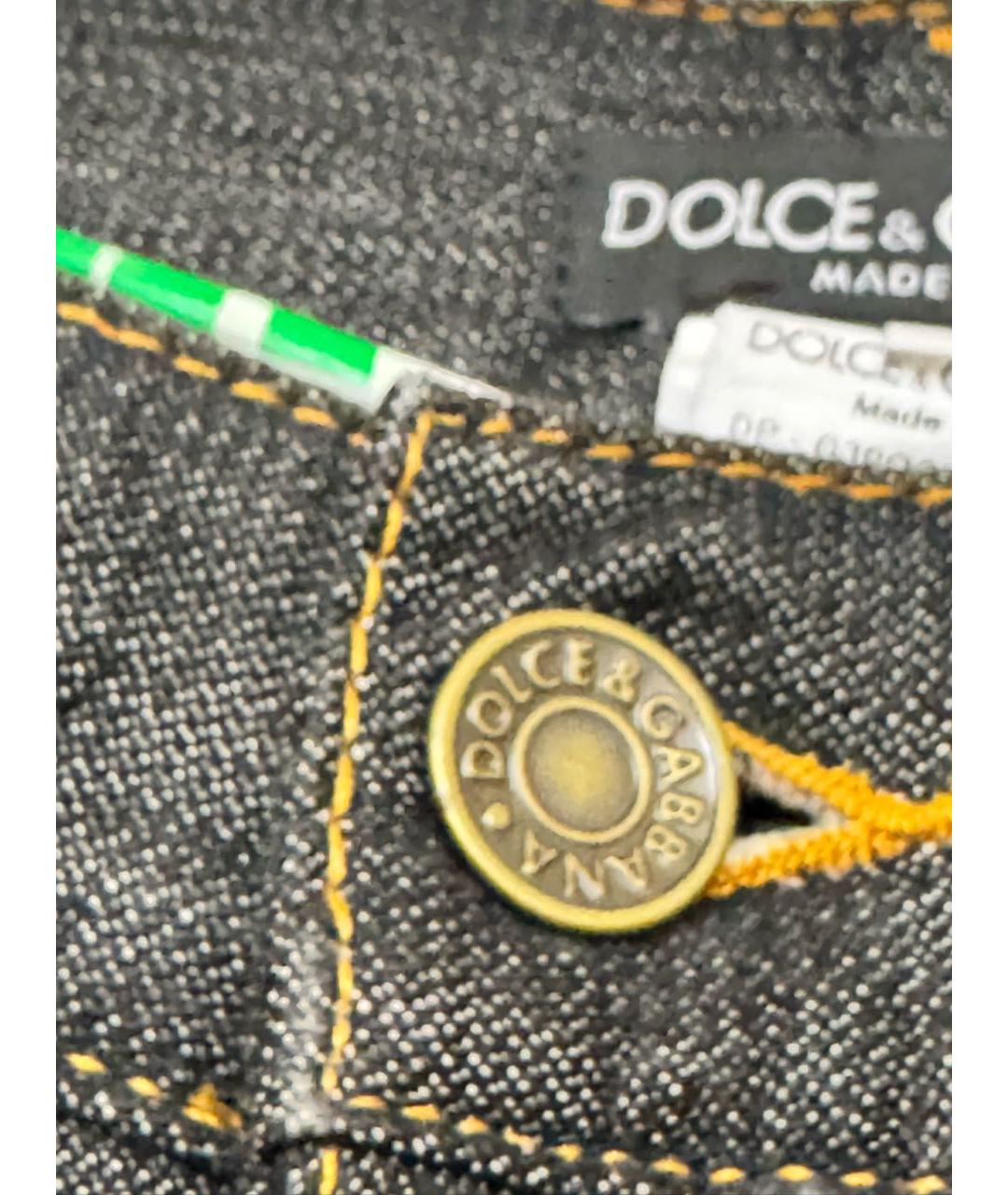 DOLCE&GABBANA Черные хлопковые прямые джинсы, фото 5