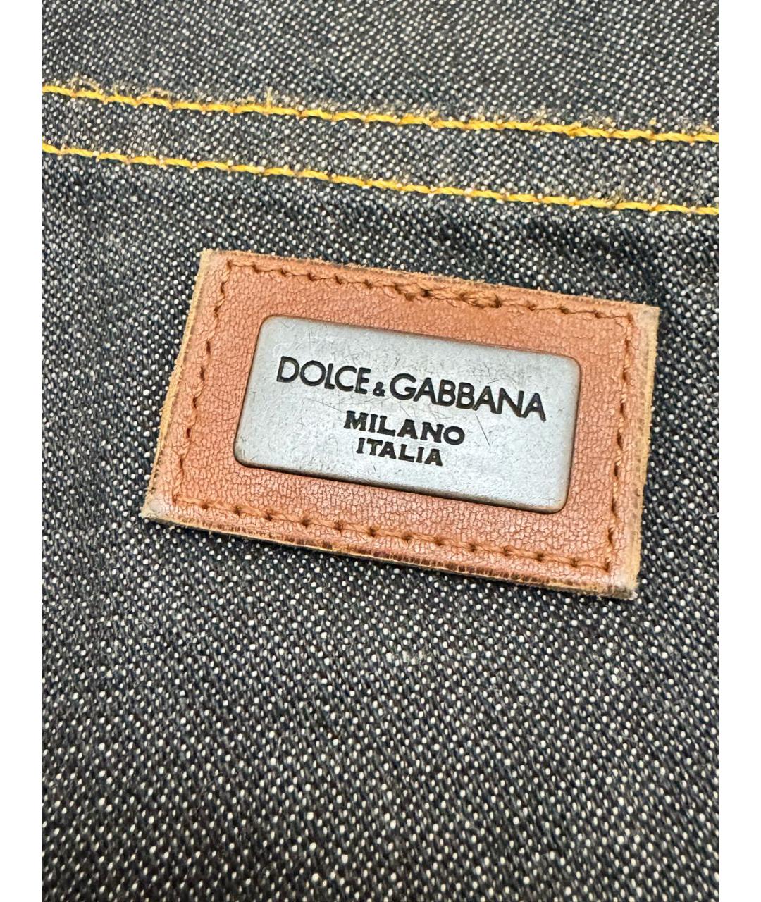 DOLCE&GABBANA Черные хлопковые прямые джинсы, фото 7