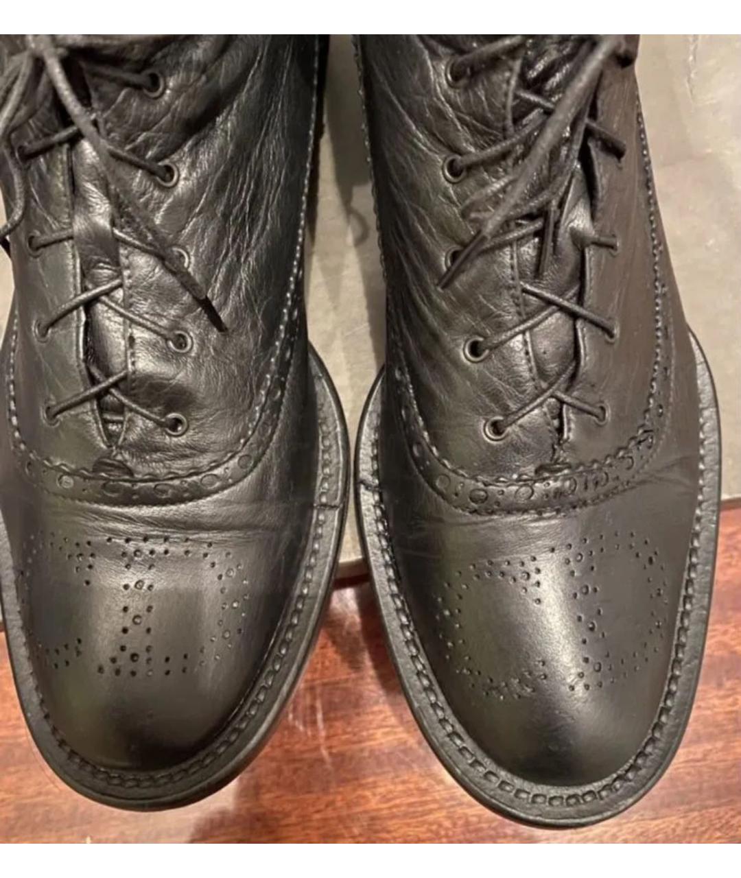 CHRISTIAN DIOR Черные кожаные полусапоги, фото 5