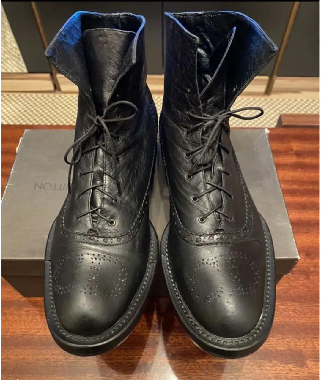 CHRISTIAN DIOR Черные кожаные полусапоги, фото 2