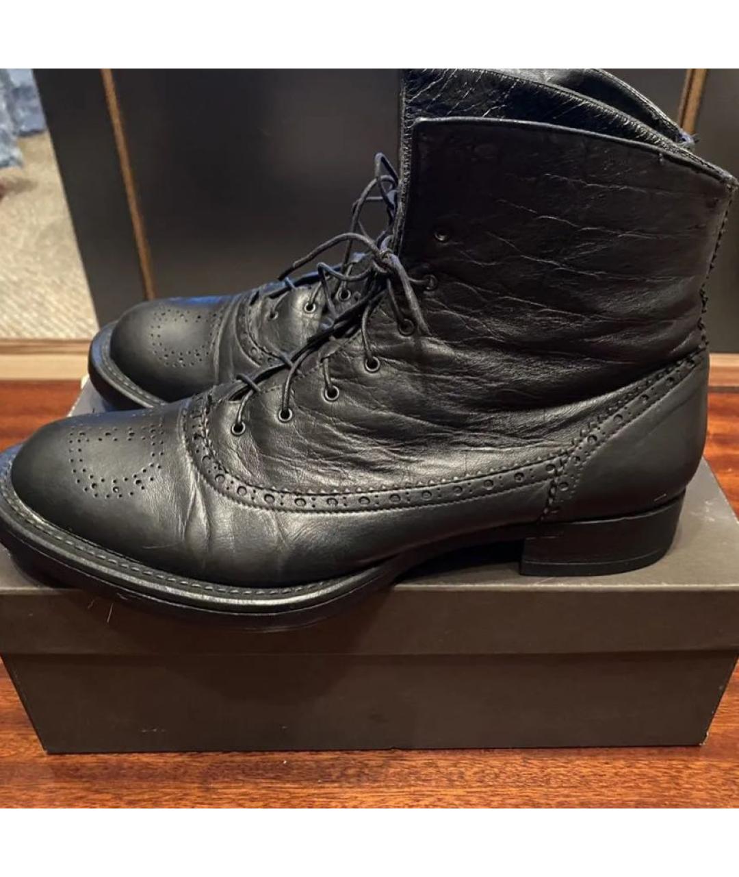 CHRISTIAN DIOR Черные кожаные полусапоги, фото 3