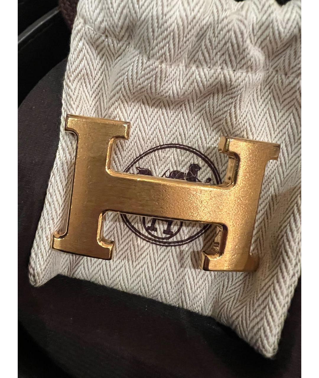 HERMES Коричневый кожаный ремень, фото 6