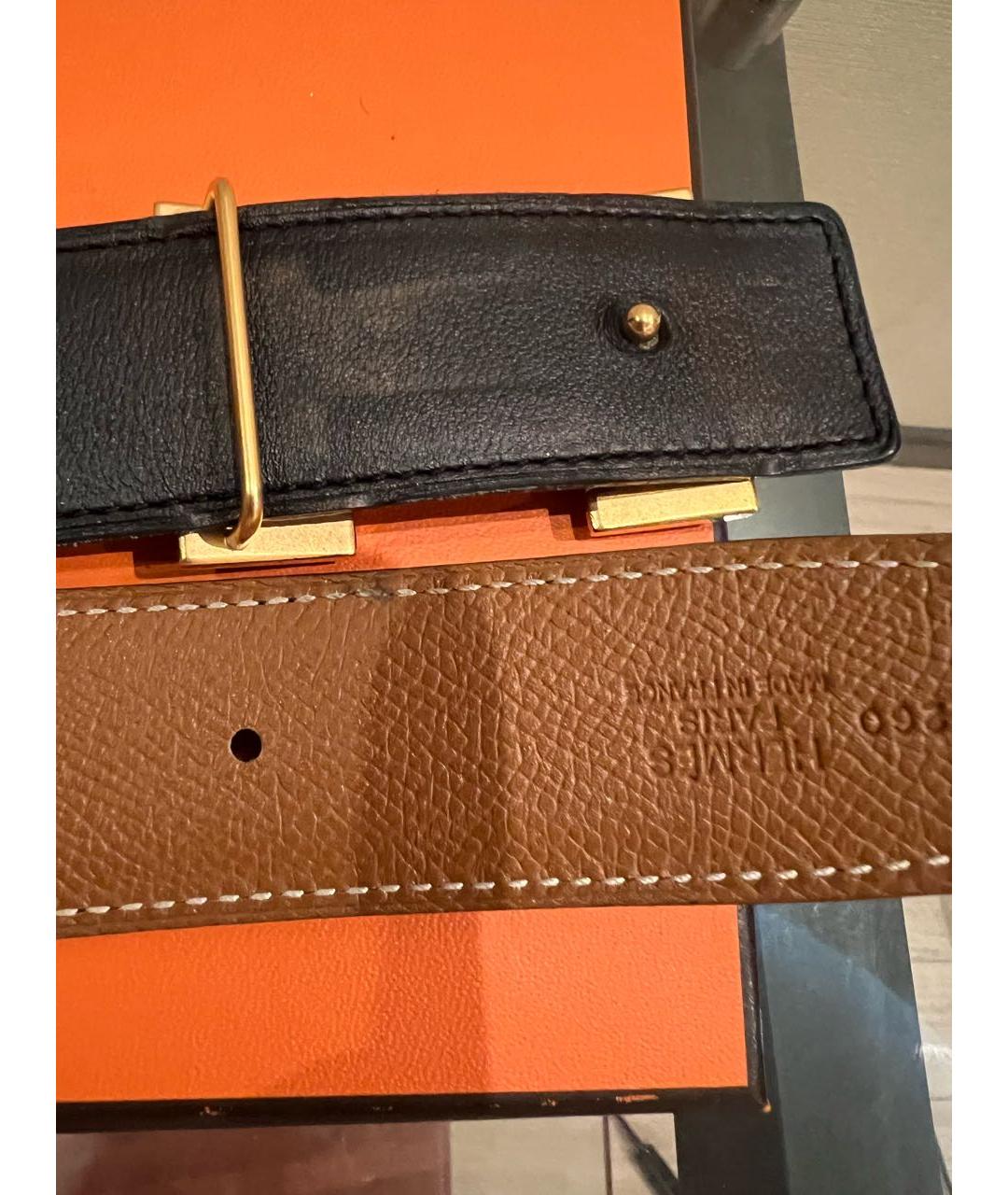 HERMES Коричневый кожаный ремень, фото 7