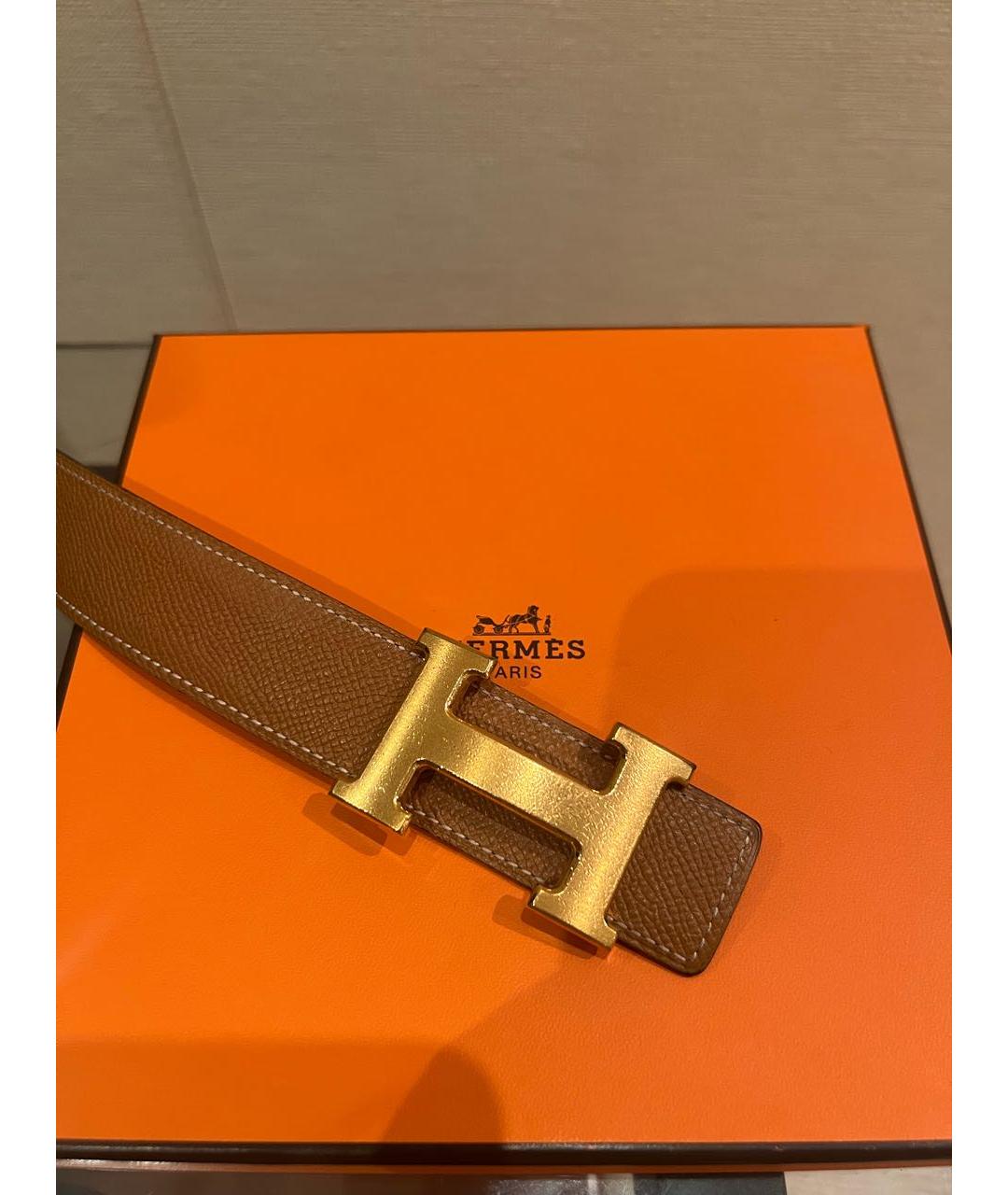 HERMES Коричневый кожаный ремень, фото 2