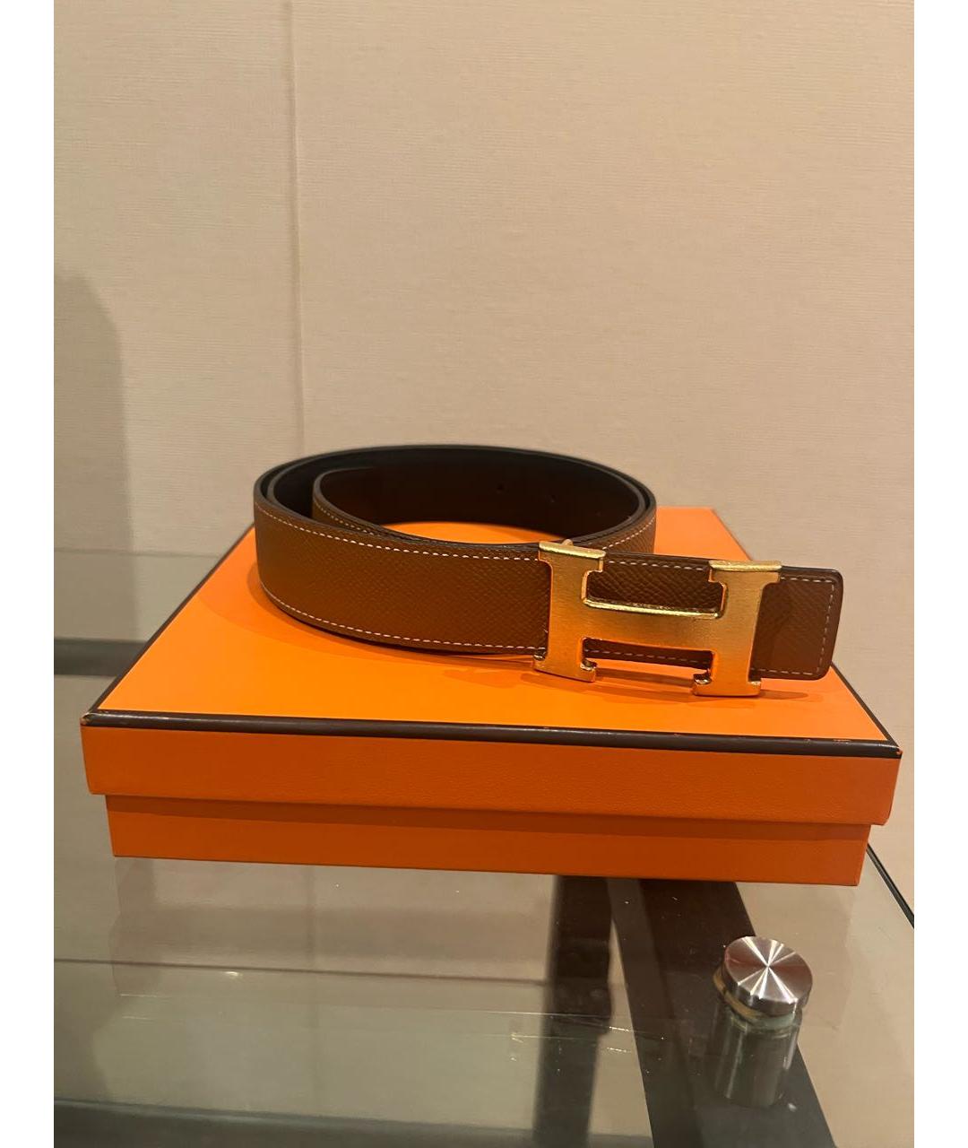 HERMES Коричневый кожаный ремень, фото 8
