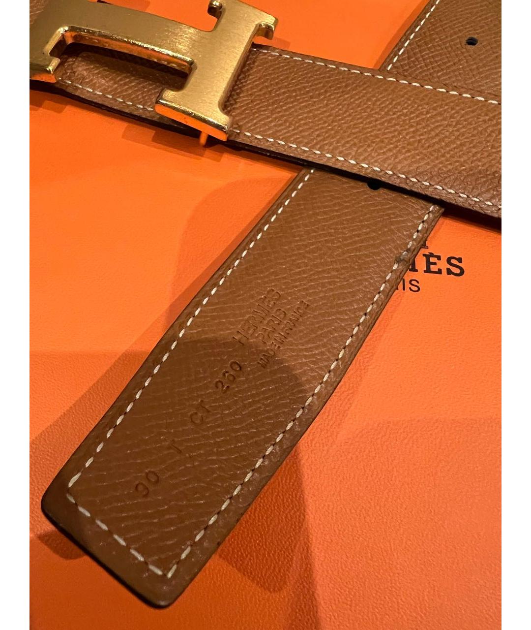 HERMES Коричневый кожаный ремень, фото 3