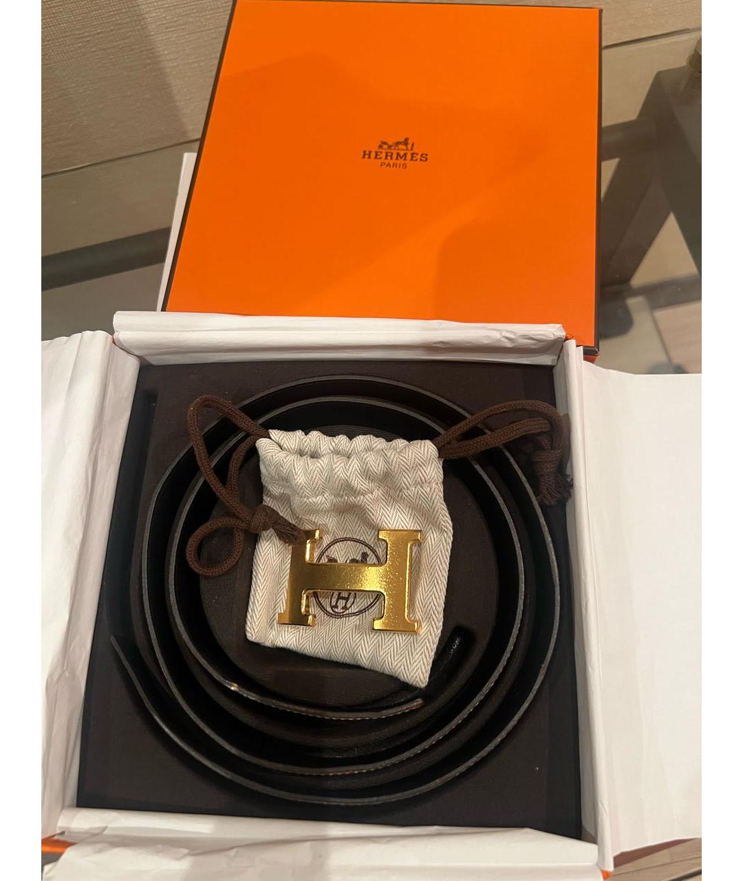 HERMES Коричневый кожаный ремень, фото 5