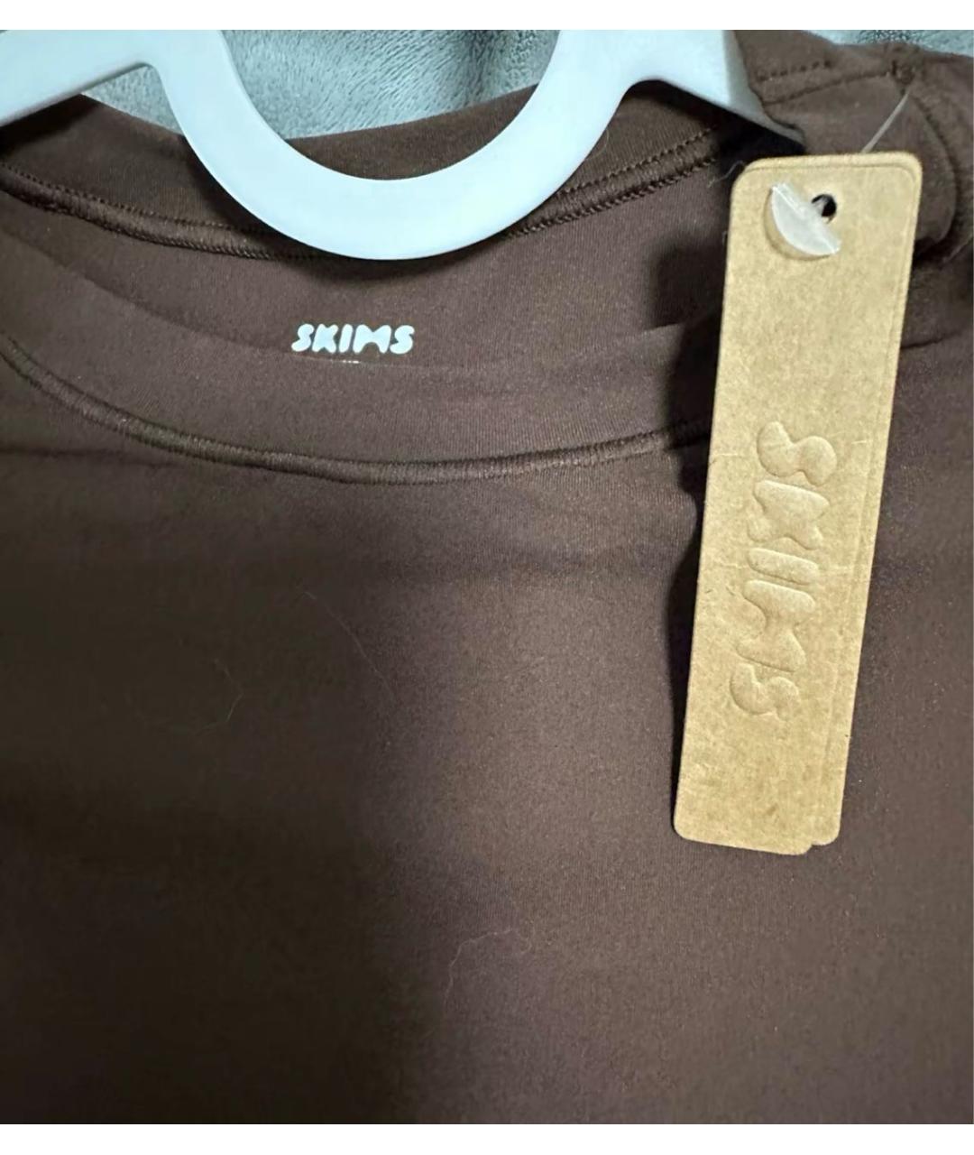 SKIMS Коричневая футболка, фото 4