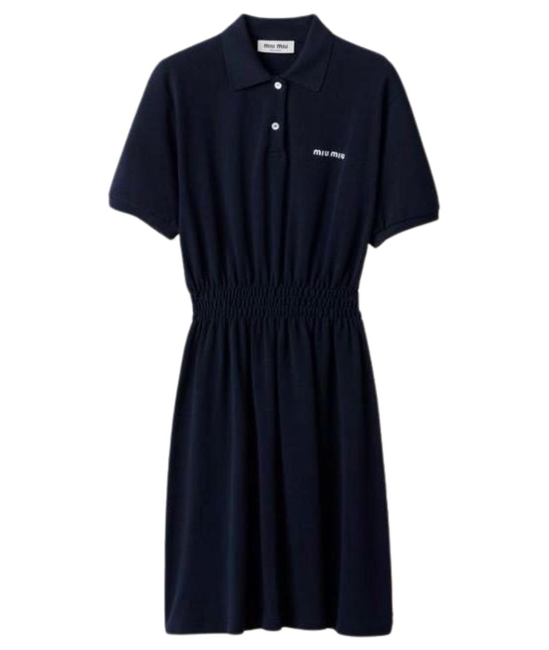 MIU MIU Темно-синее хлопковое повседневное платье, фото 1