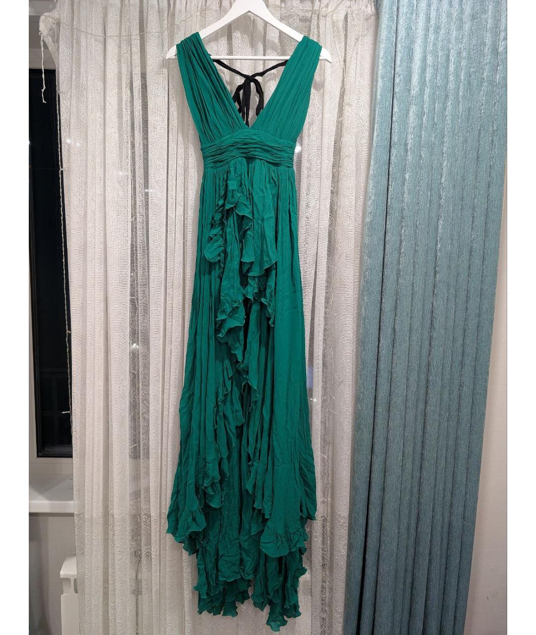 PINKO Зеленые вискозное вечернее платье, фото 9