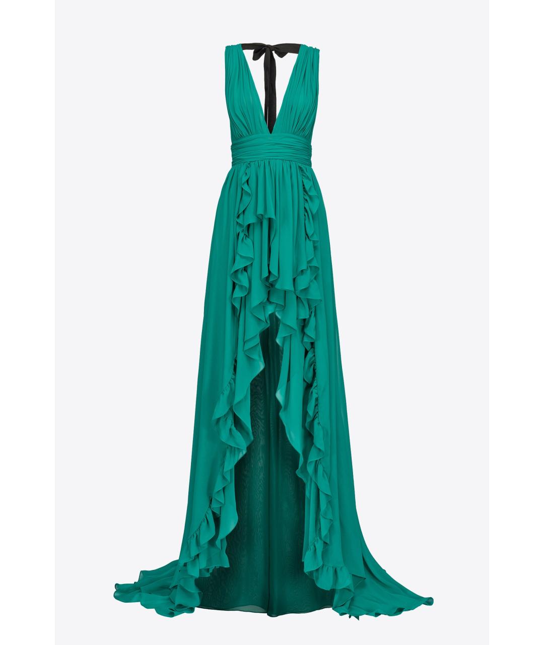 PINKO Зеленые вискозное вечернее платье, фото 5