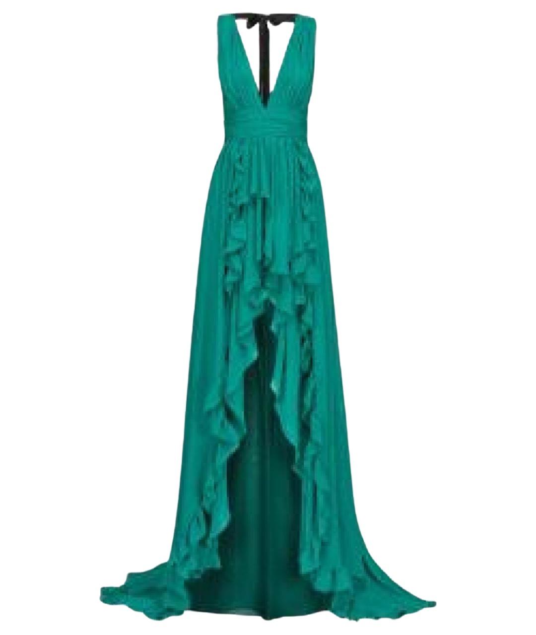 PINKO Зеленые вискозное вечернее платье, фото 1