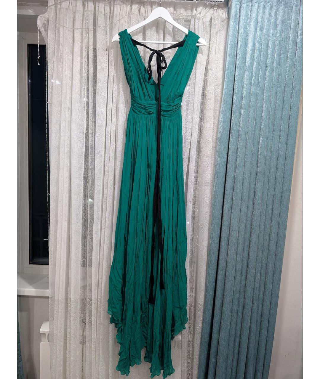 PINKO Зеленые вискозное вечернее платье, фото 2