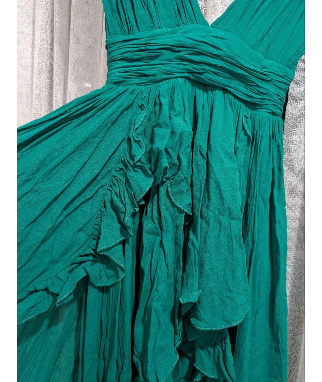 PINKO Зеленые вискозное вечернее платье, фото 4