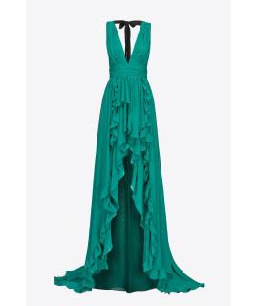 PINKO Зеленые вискозное вечернее платье, фото 10