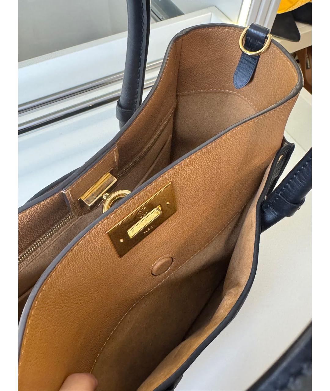 LOUIS VUITTON Черная кожаная сумка с короткими ручками, фото 7