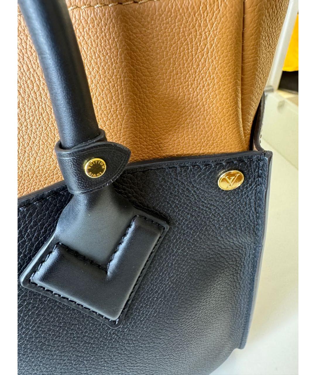 LOUIS VUITTON Черная кожаная сумка с короткими ручками, фото 4