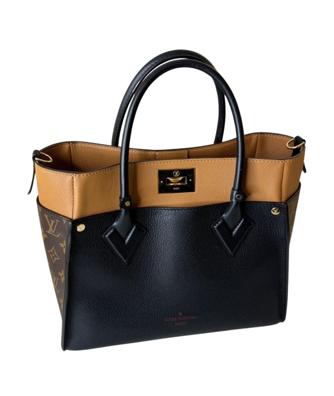 LOUIS VUITTON Черная кожаная сумка с короткими ручками, фото 1