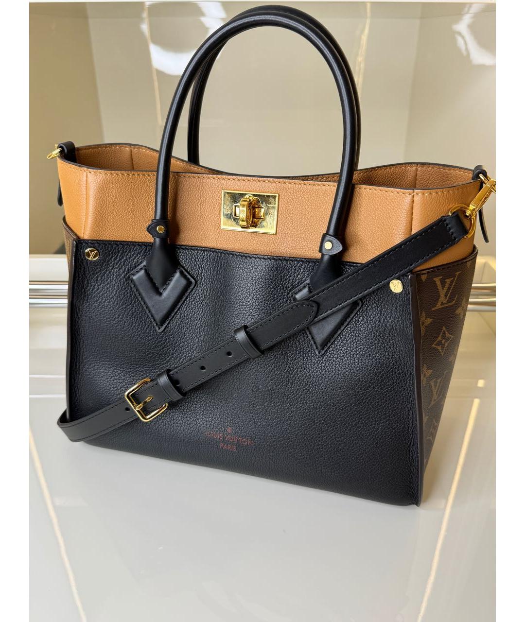 LOUIS VUITTON Черная кожаная сумка с короткими ручками, фото 8