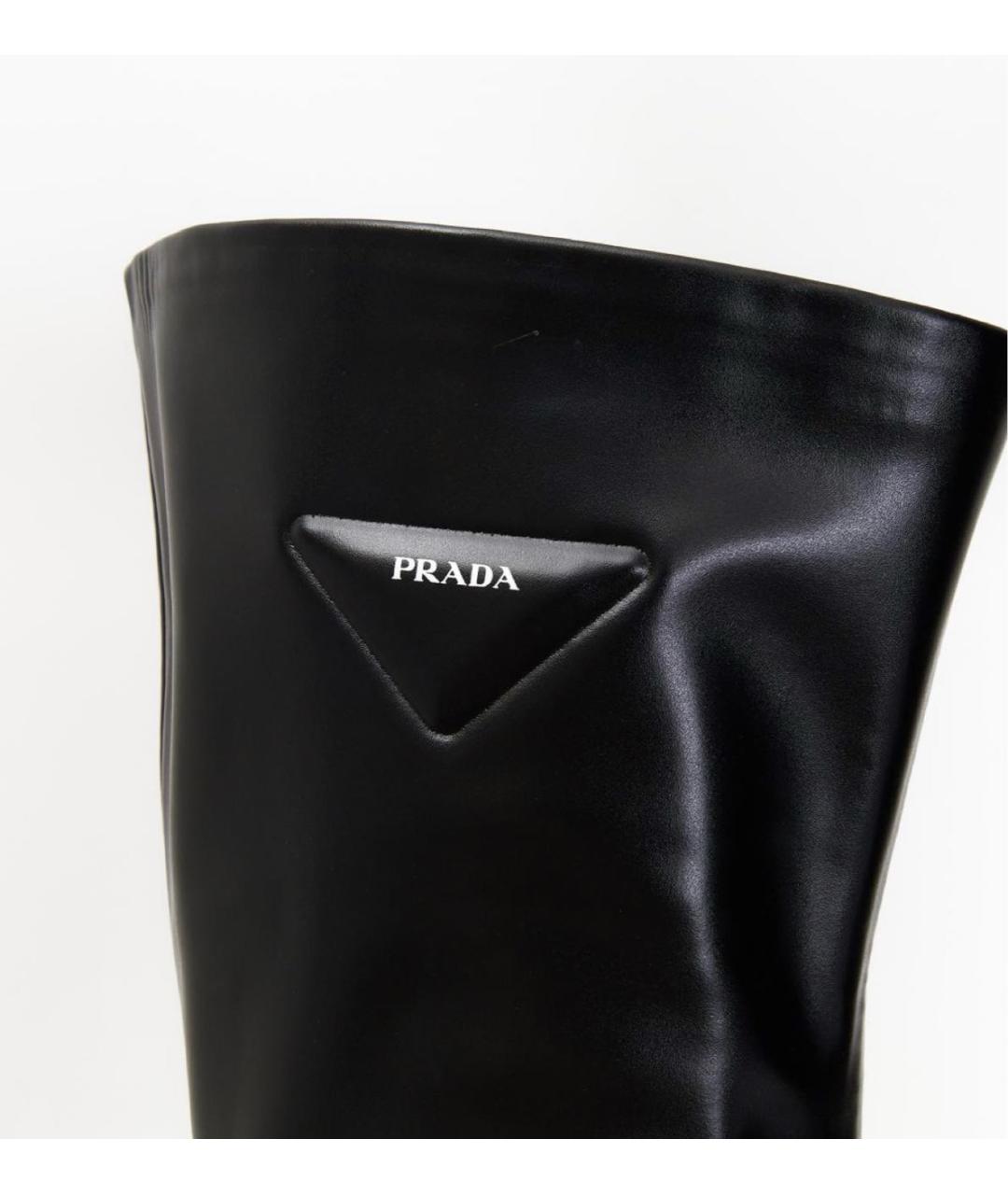 PRADA Черные кожаные ботфорты, фото 8