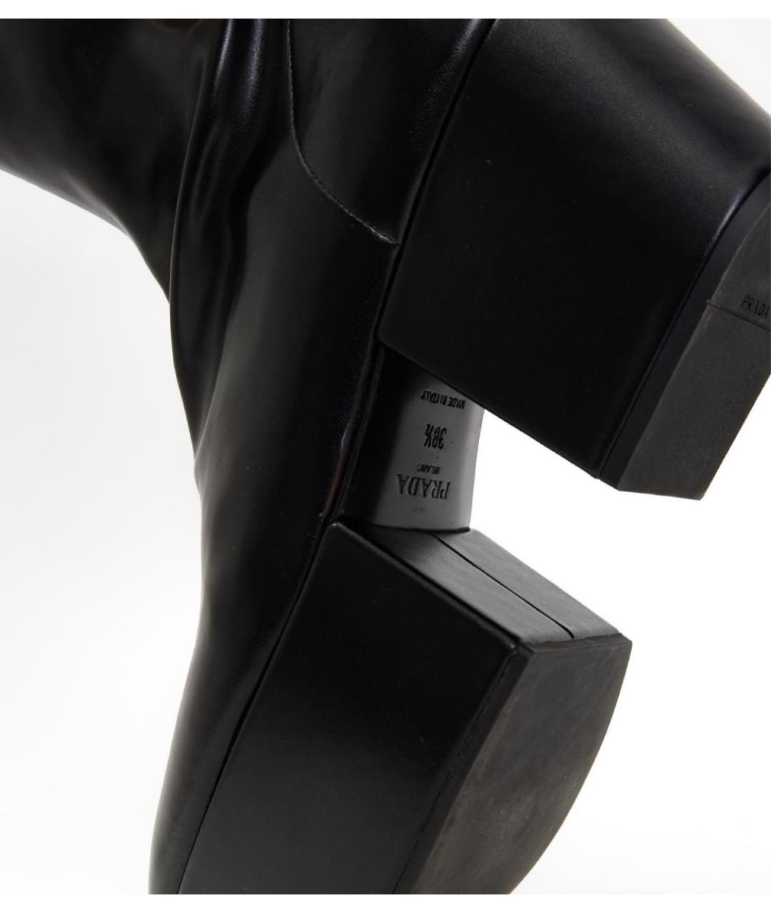 PRADA Черные кожаные ботфорты, фото 6
