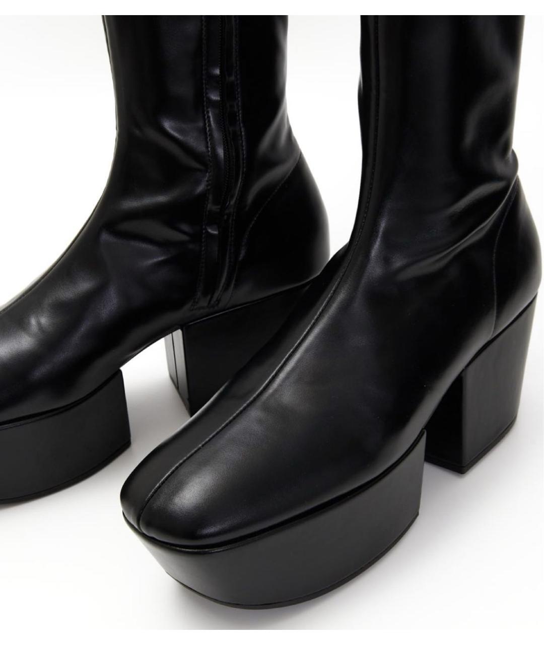 PRADA Черные кожаные ботфорты, фото 2