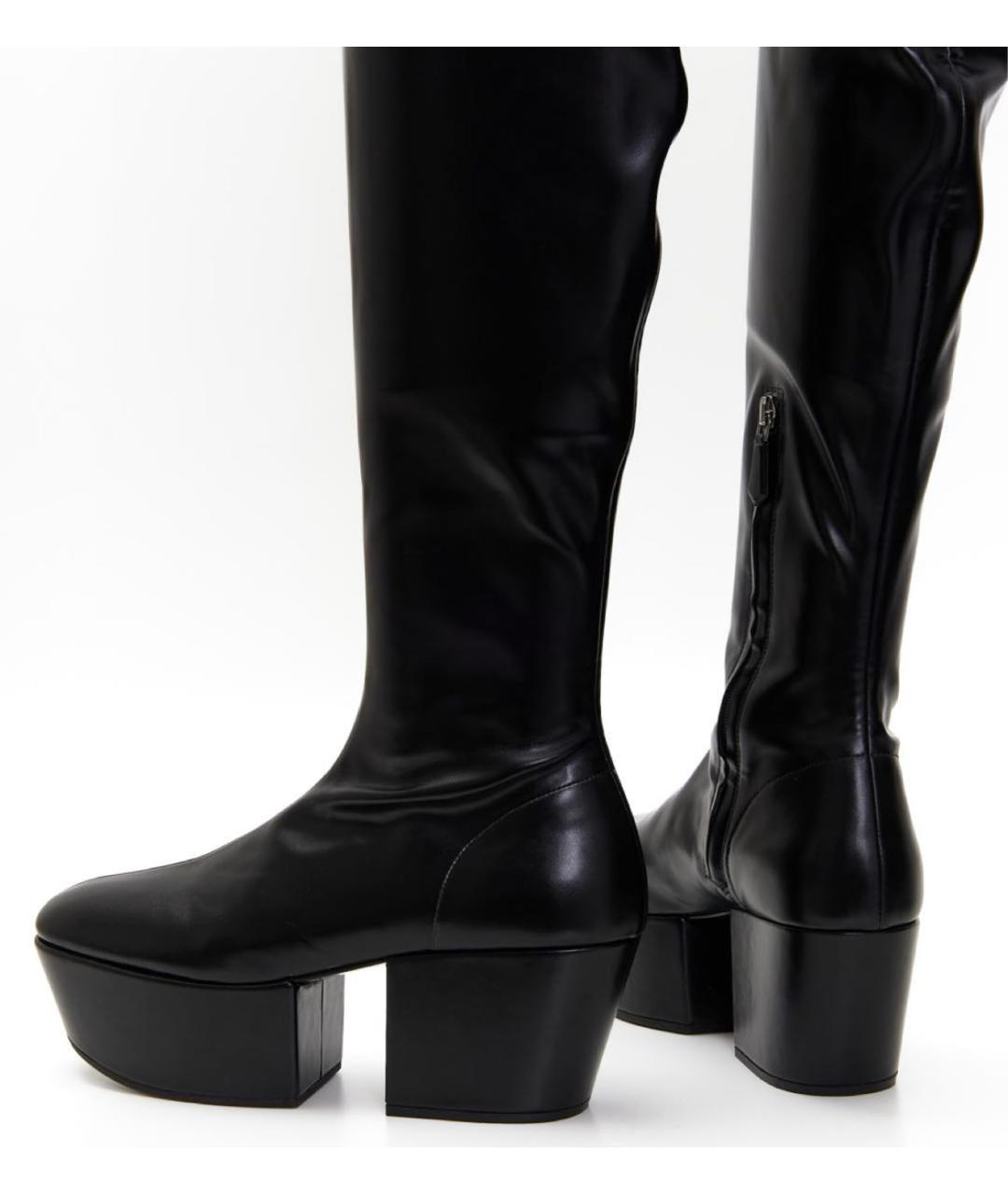 PRADA Черные кожаные ботфорты, фото 7