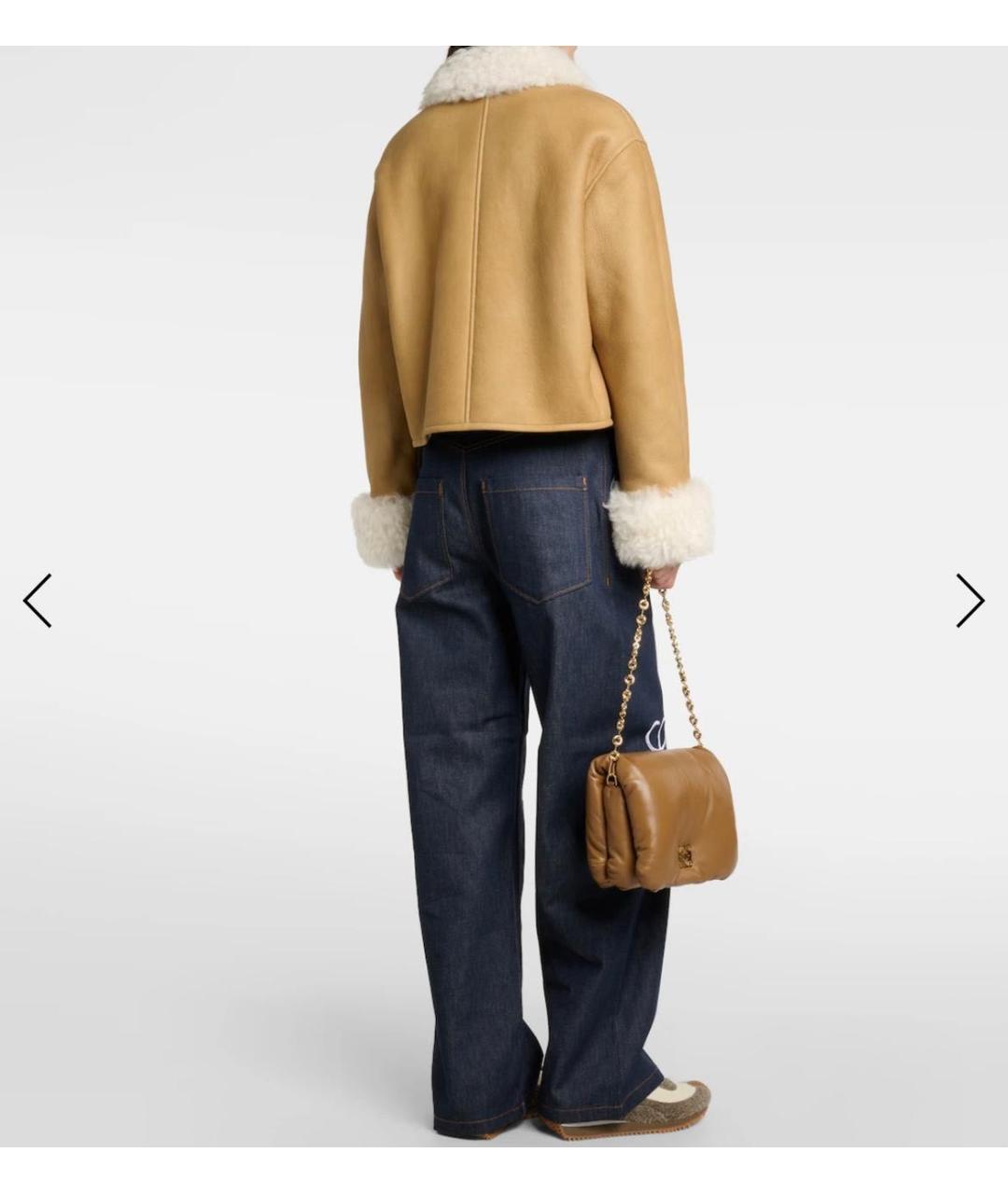 LOEWE Золотая кожаная куртка, фото 3