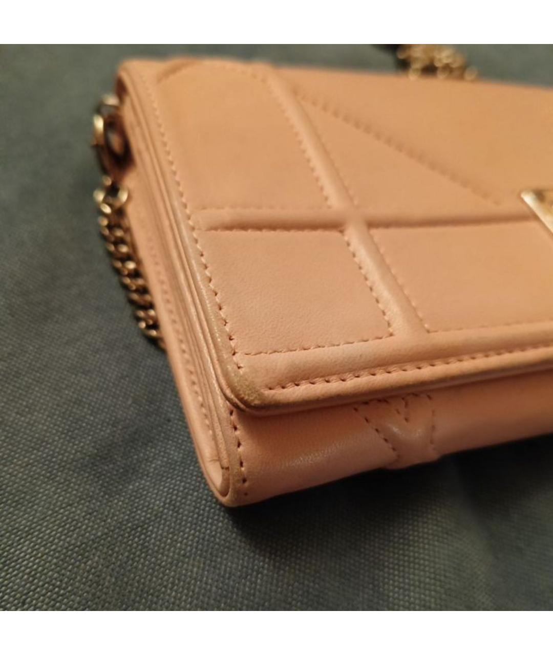 CHRISTIAN DIOR Розовая кожаная сумка через плечо, фото 5