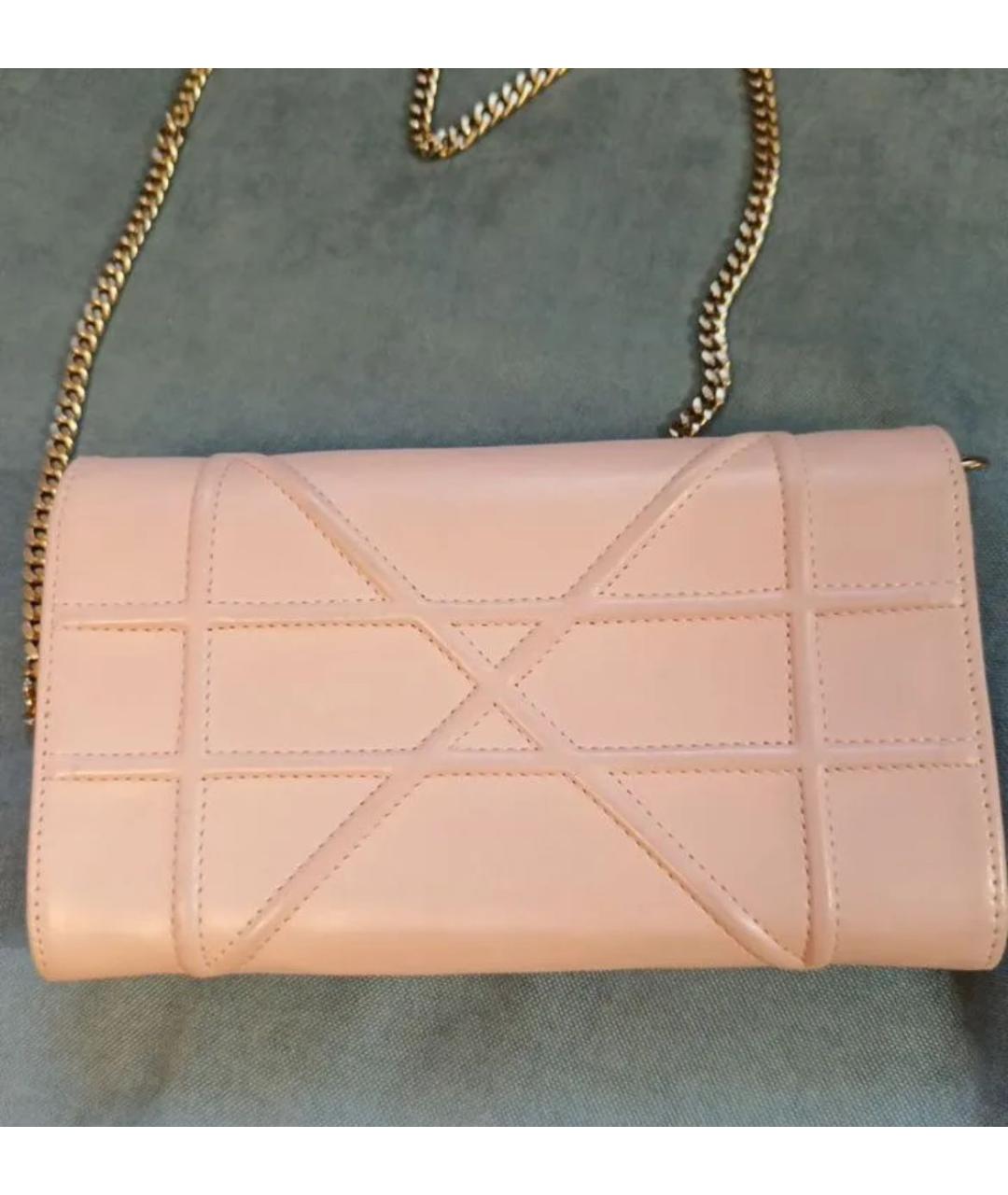CHRISTIAN DIOR Розовая кожаная сумка через плечо, фото 3