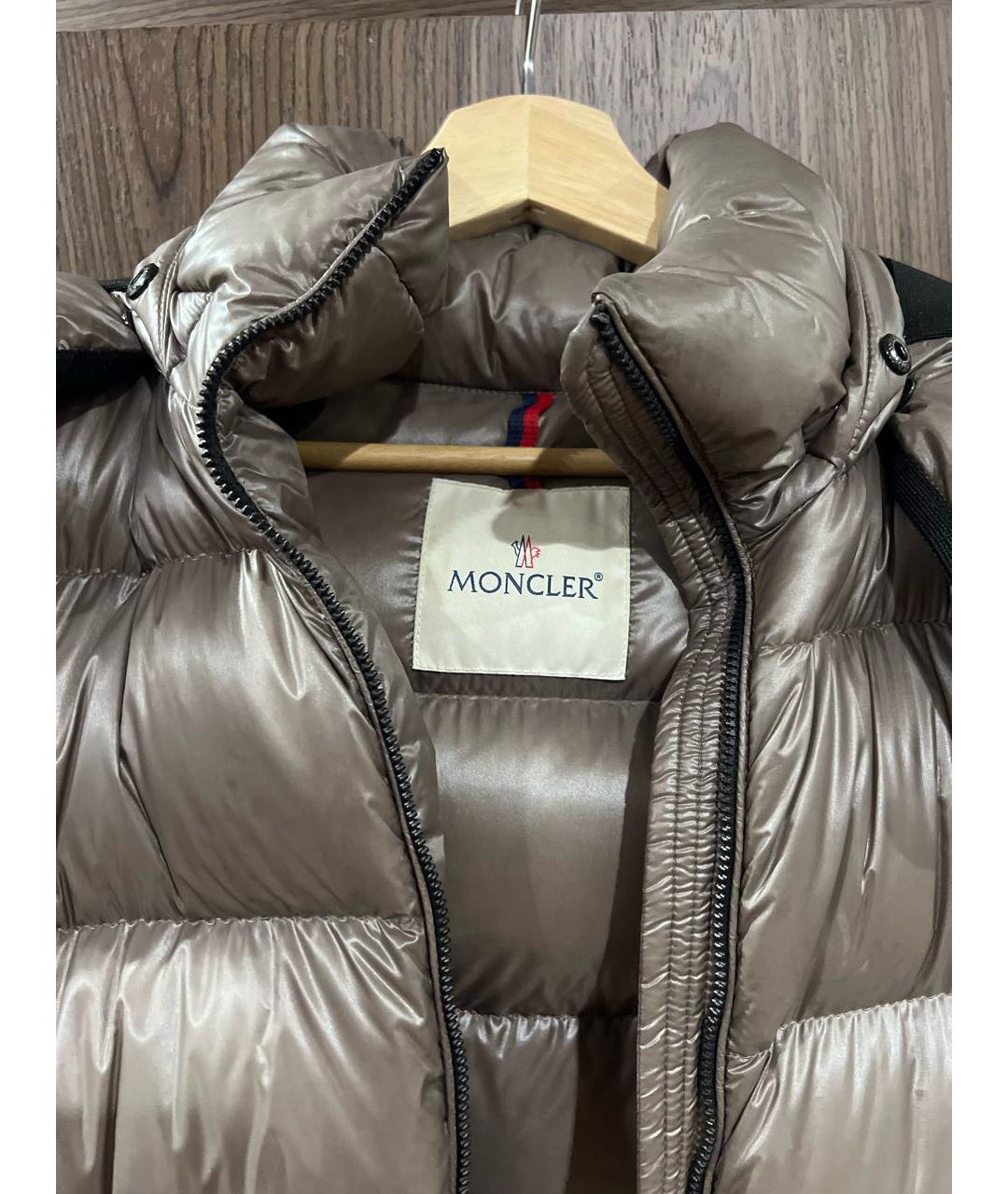 MONCLER Антрацитовый полиамидовый пуховик, фото 3