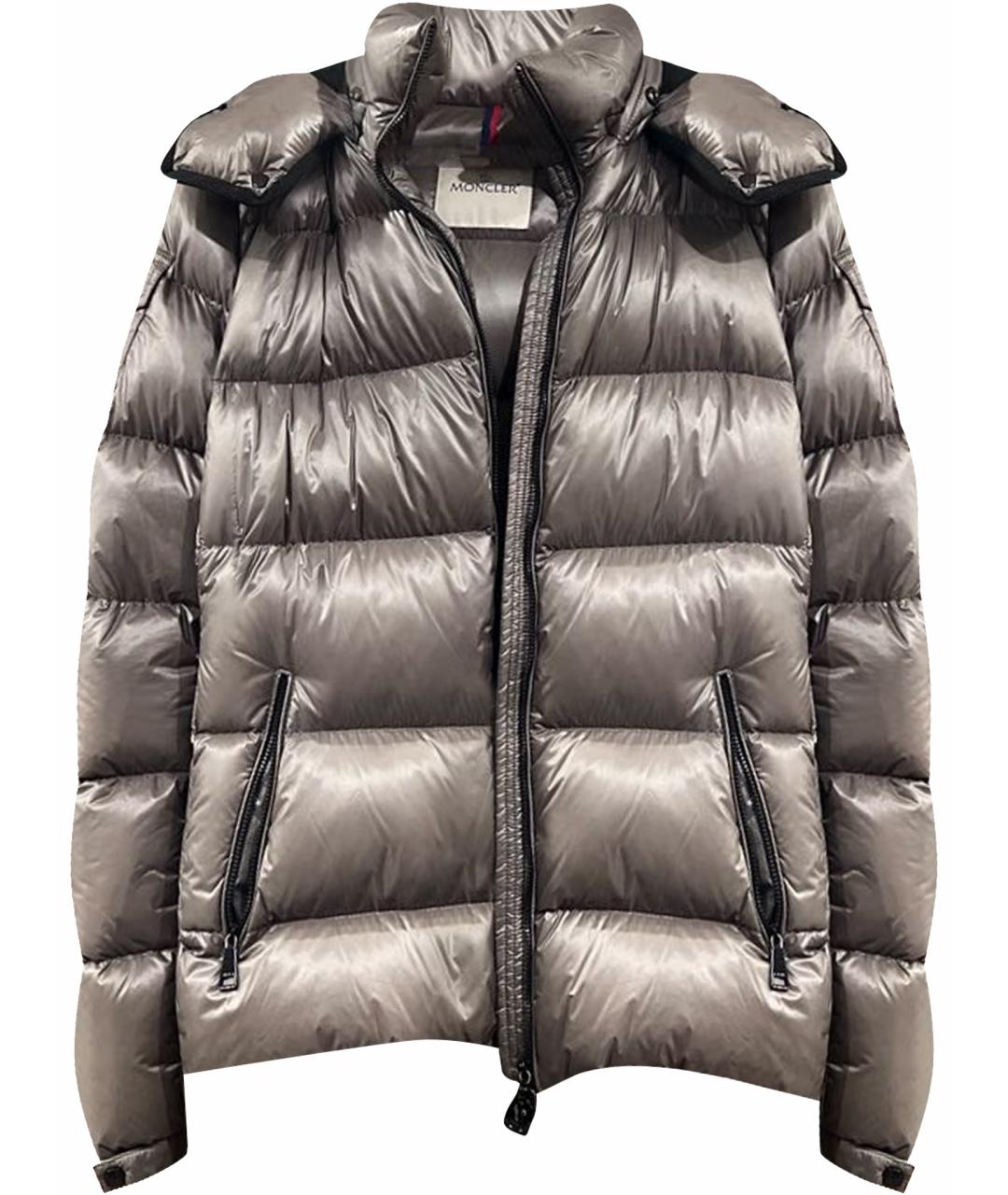 MONCLER Антрацитовый полиамидовый пуховик, фото 1