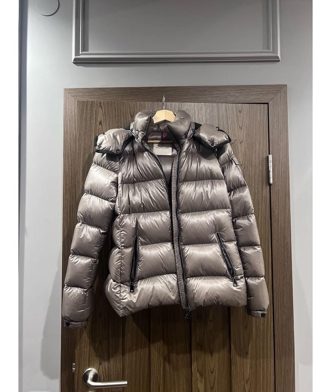MONCLER Антрацитовый полиамидовый пуховик, фото 5