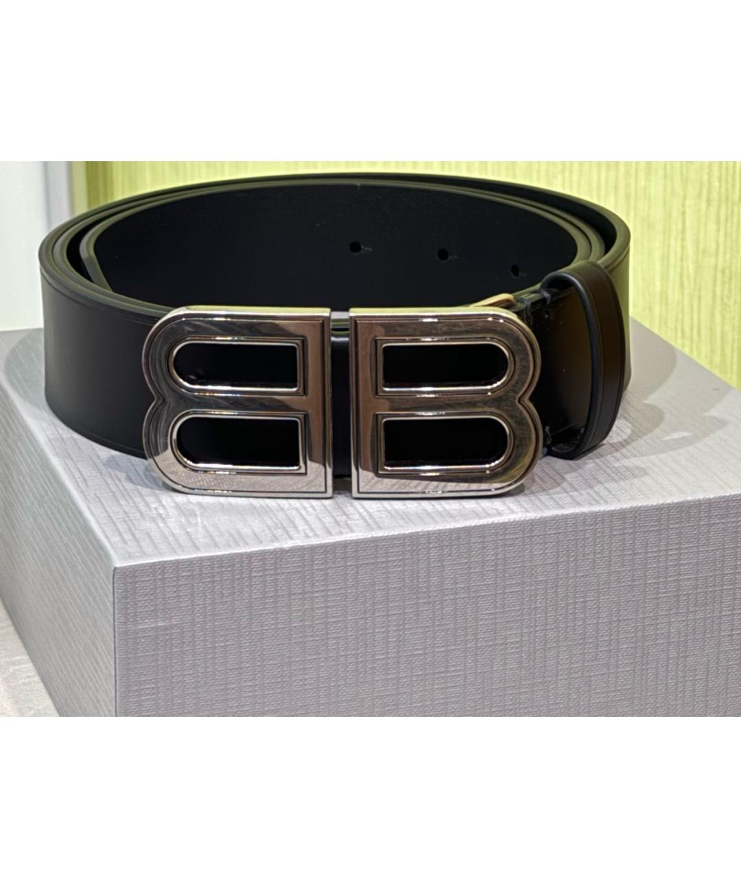 BALENCIAGA Черный кожаный ремень, фото 5