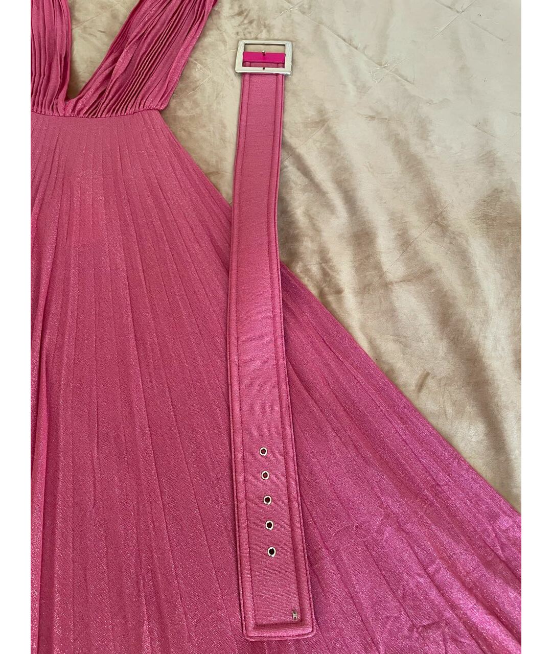ELISABETTA FRANCHI Розовое полиамидовое вечернее платье, фото 6