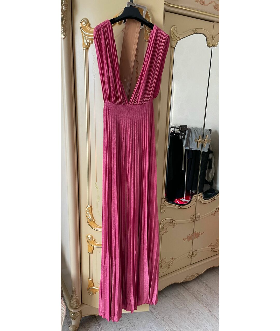 ELISABETTA FRANCHI Розовое полиамидовое вечернее платье, фото 2