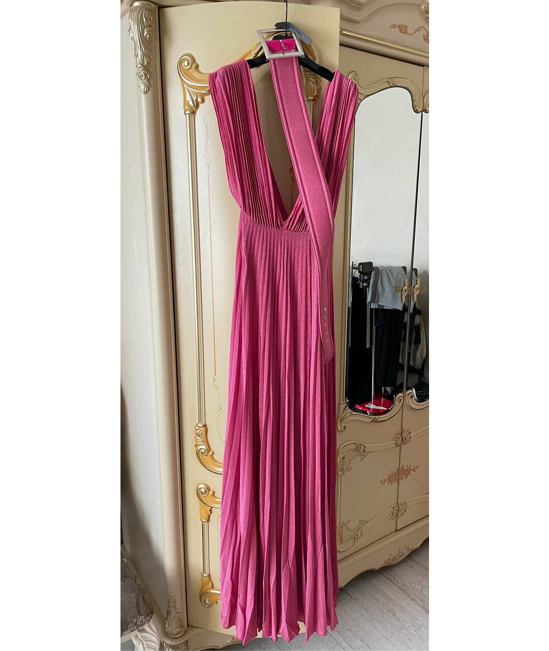 ELISABETTA FRANCHI Розовое полиамидовое вечернее платье, фото 8