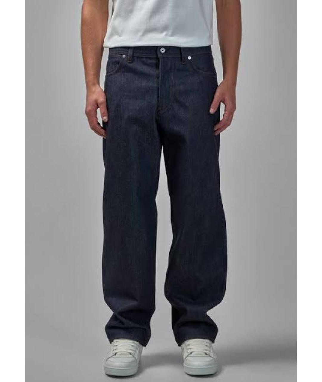 STONE ISLAND Темно-синие хлопковые прямые джинсы, фото 2