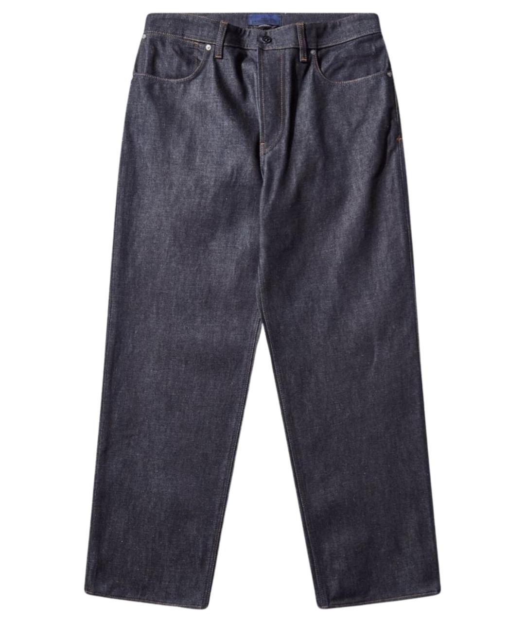 STONE ISLAND Темно-синие хлопковые прямые джинсы, фото 1