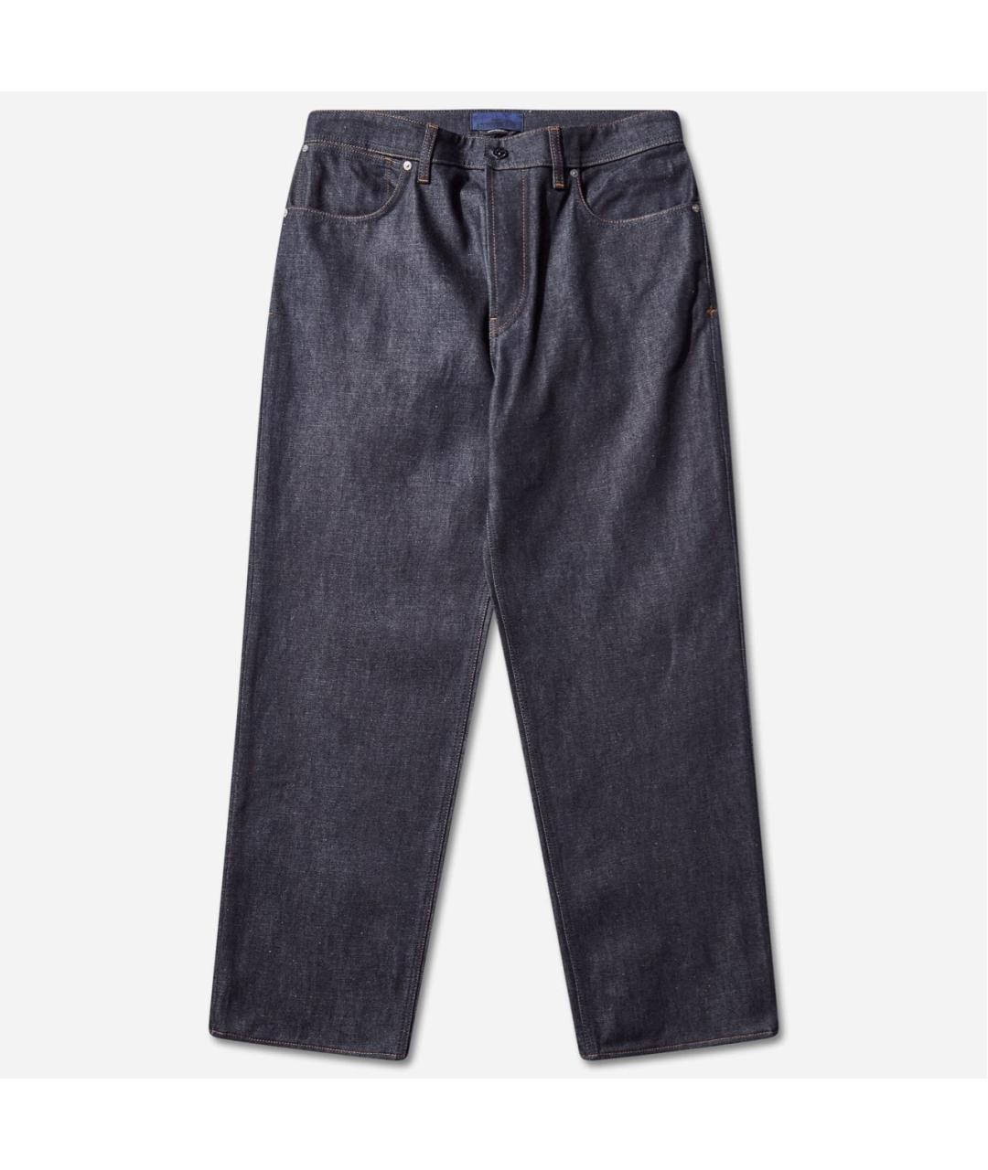 STONE ISLAND Темно-синие хлопковые прямые джинсы, фото 6