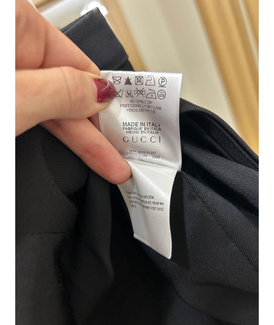 GUCCI Черная хлопковая юбка мини, фото 5