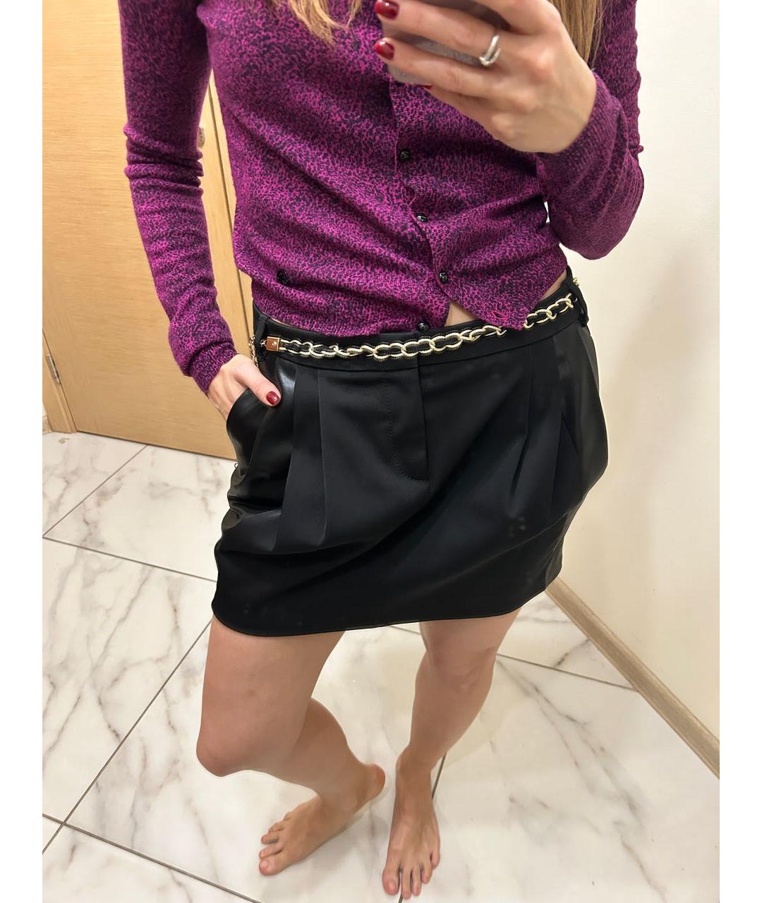 GUCCI Черная хлопковая юбка мини, фото 6