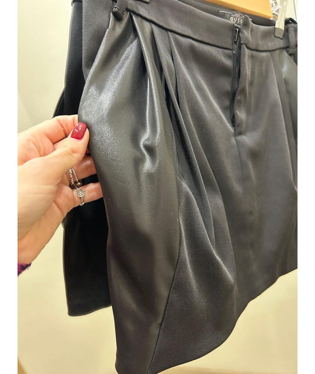 GUCCI Черная хлопковая юбка мини, фото 4