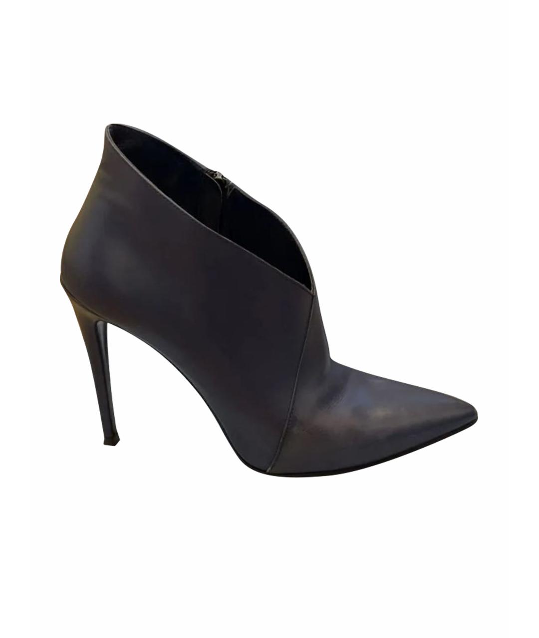 PRADA Синие кожаные ботильоны, фото 1