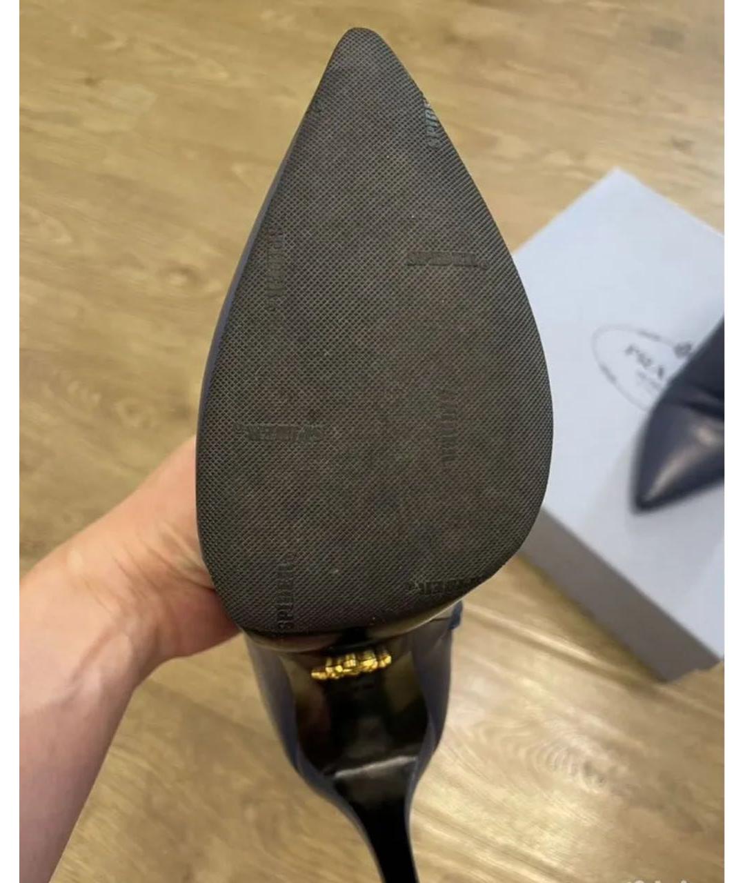 PRADA Синие кожаные ботильоны, фото 4