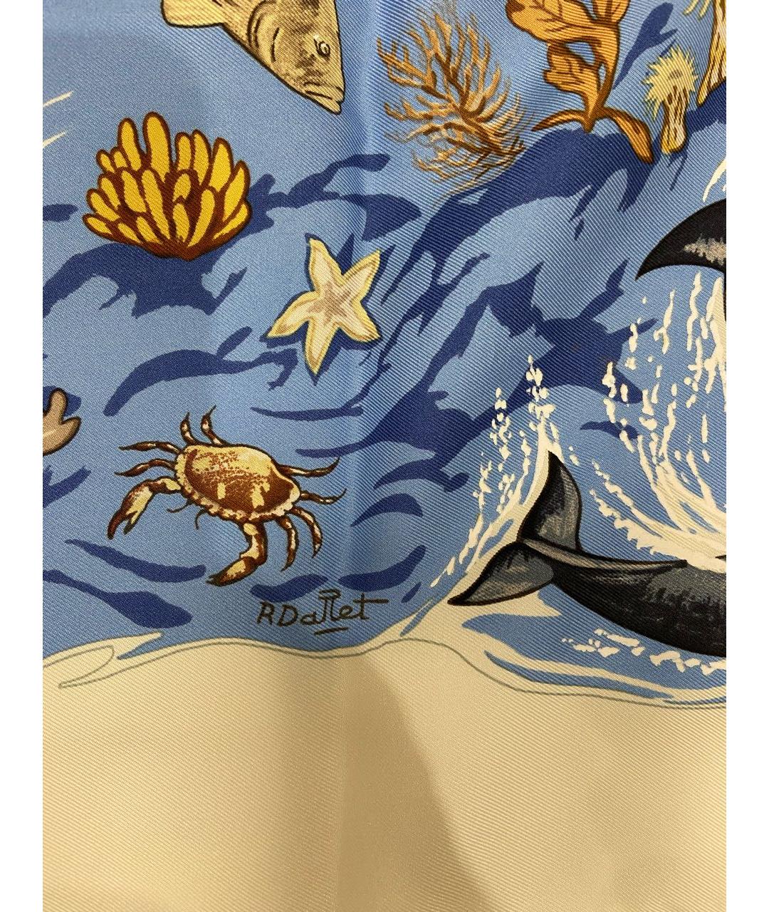 HERMES Мульти шелковый платок, фото 5