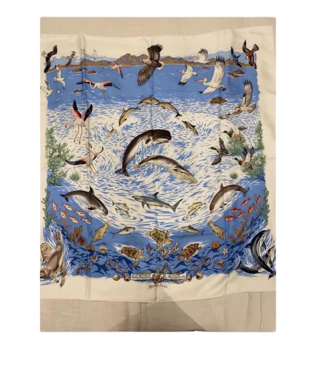 HERMES Мульти шелковый платок, фото 1