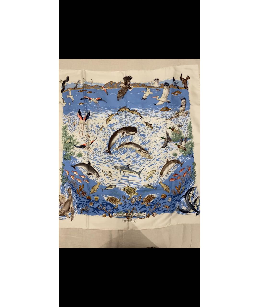 HERMES Мульти шелковый платок, фото 9