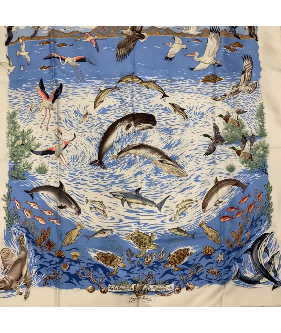 HERMES Мульти шелковый платок, фото 2