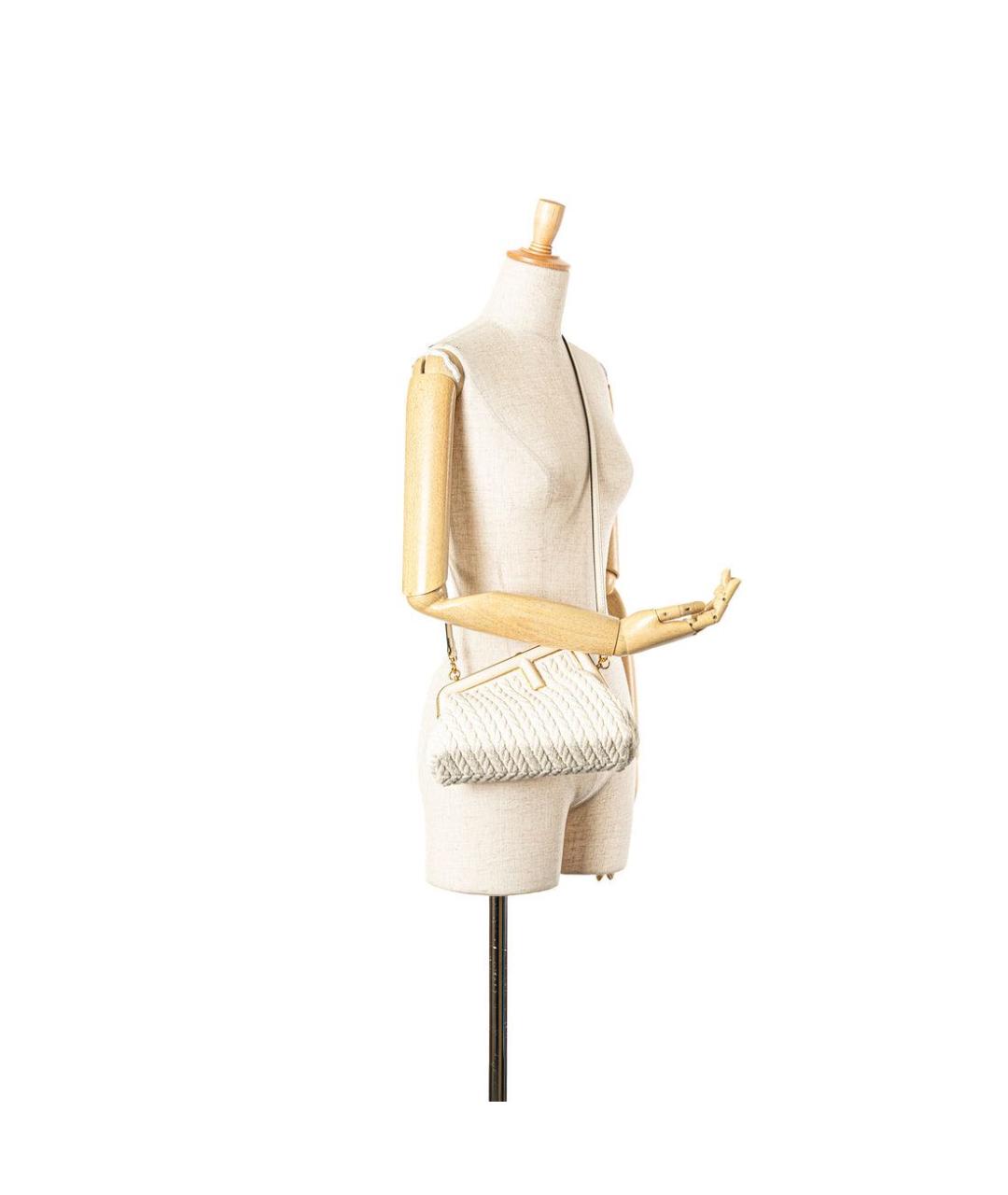 FENDI Белая шерстяная сумка через плечо, фото 4